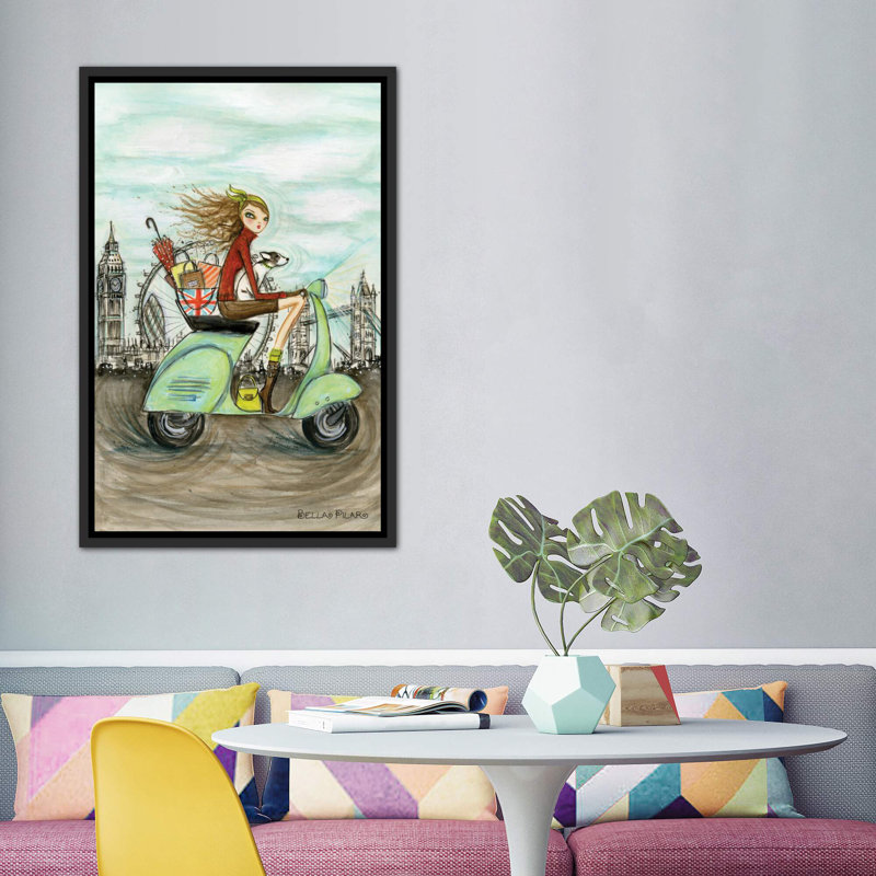 Art de londres, Toile avec cadre noir, H 60 po x l 40po x P 1,5 po