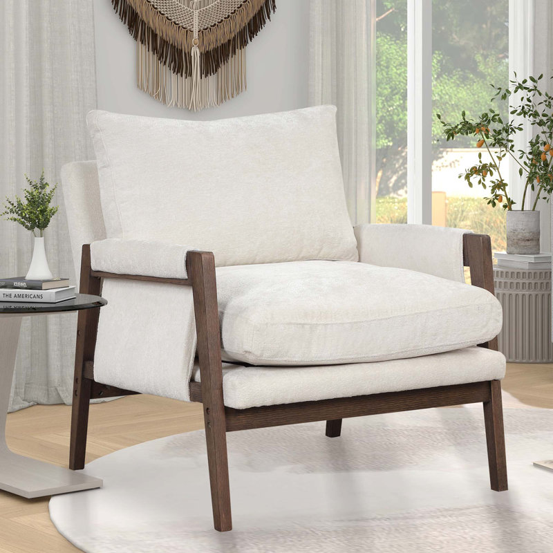 Fauteuil Mid-Century, Blanc