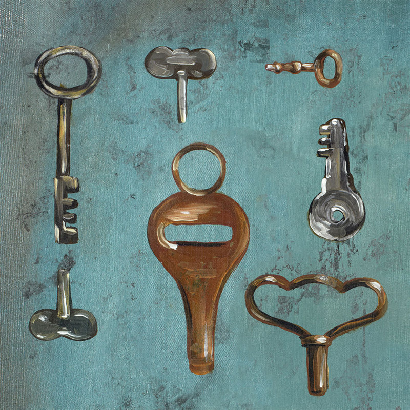 Clés antiques I - reproduction d'art, Extérieur, H 24 po x l 24 po