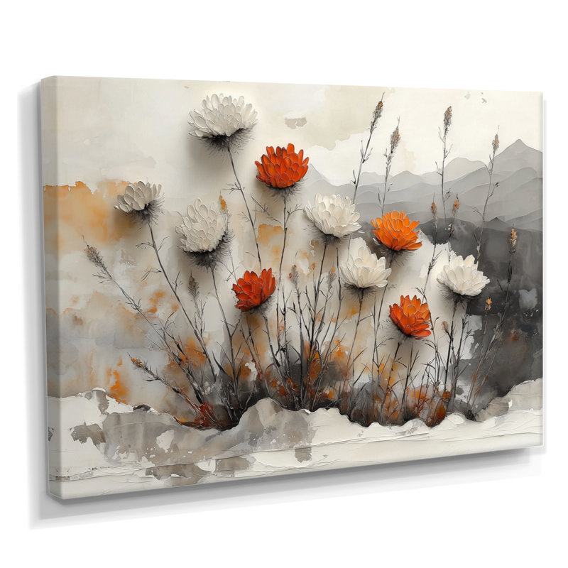 «The Winter Wild Thistle Bloom I - Thistle», art mural, H 30 po x l 40 po, Toile tendue, Does Not Apply