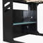 Lit mezzanine en bois avec bureau à hauteur réglable, cadre de lit avec tiroirs, compartiments de rangement et lumières RVB-1759318085