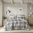 3PCS Full/Queen Plaid Duvet Cover Set
