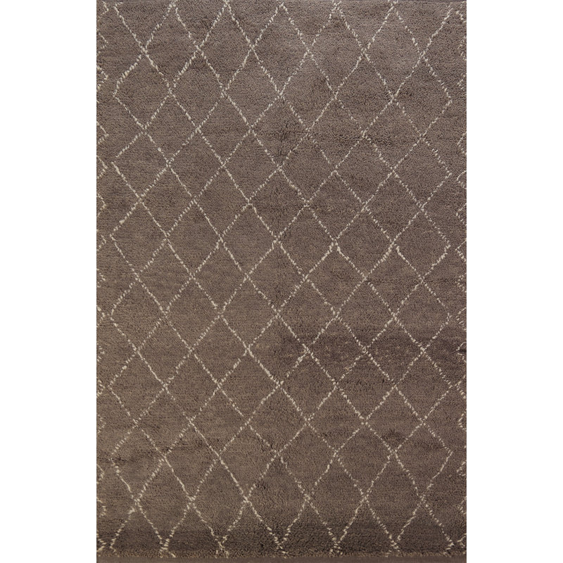 Tapis brun à motif de treillis brun All-Over 5 x 8