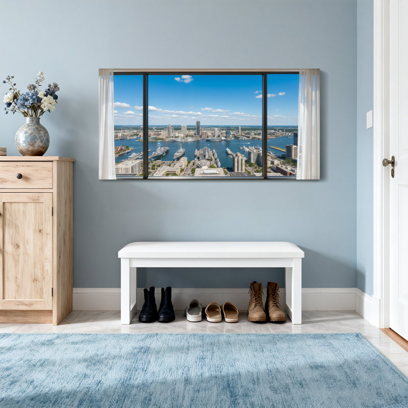 Scène de paysage urbain avec vue sur la ville et paysages urbains Z251225161612195251, H 20 po x l 40 po