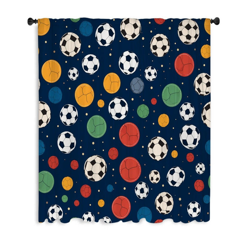 Rideaux de fenêtre de soccer, occultant et rideaux de soccer - 1 panneau, L 53 po x L 99 po
