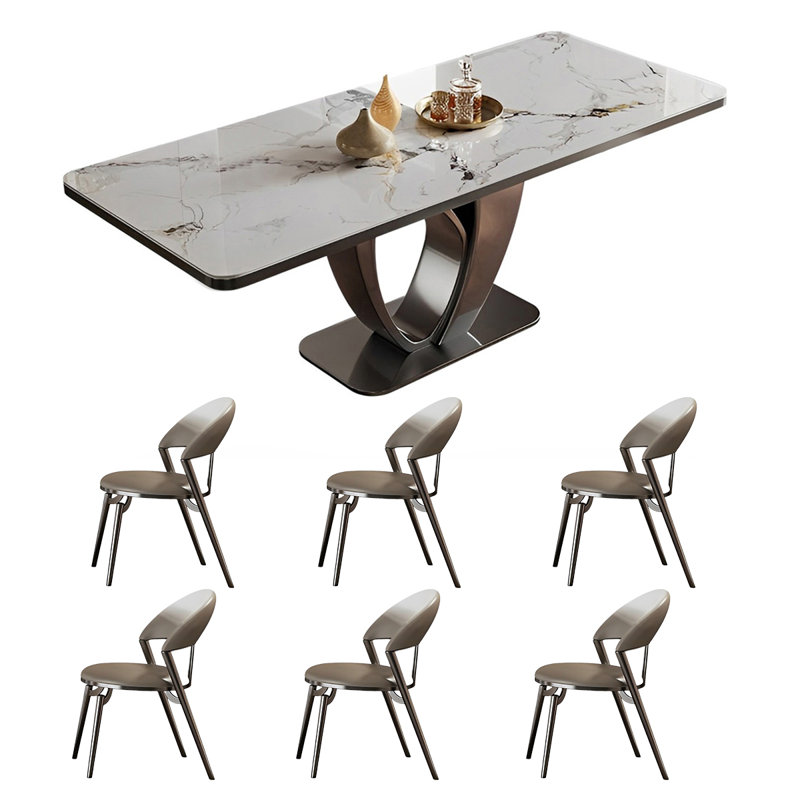 Ensemble de table et de chaises rectangulaires Home Rock, H 29,52 po x L 70,86 po x l 35,43 po