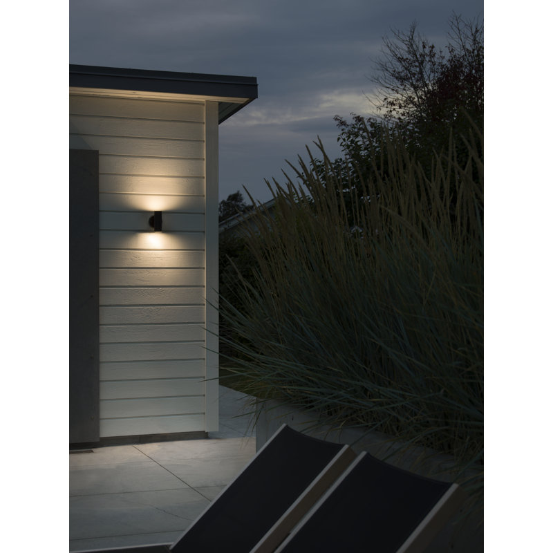 Modena Up Down Integrated LED Outdoor Armed Sconce, Black