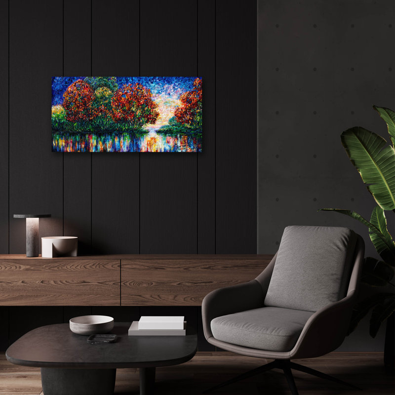 «Rippled Sunset» par Lena Owens, art mural en verre acrylique, H 12 po x l 24 po