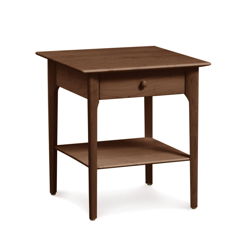 Sarah 22'' W Solid Wood Nightstand, 24", Saddle Cherry