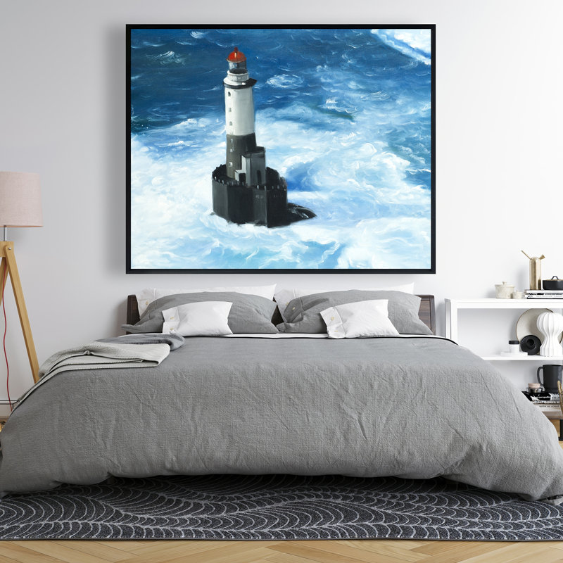 «Unleashed Waves on a Lighthouse», art sur toile hyperréaliste