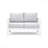 50" All-Weather Aluminum Patio Loveseat With Thick Light Gray Cushions & White Frame-3505690-3505694