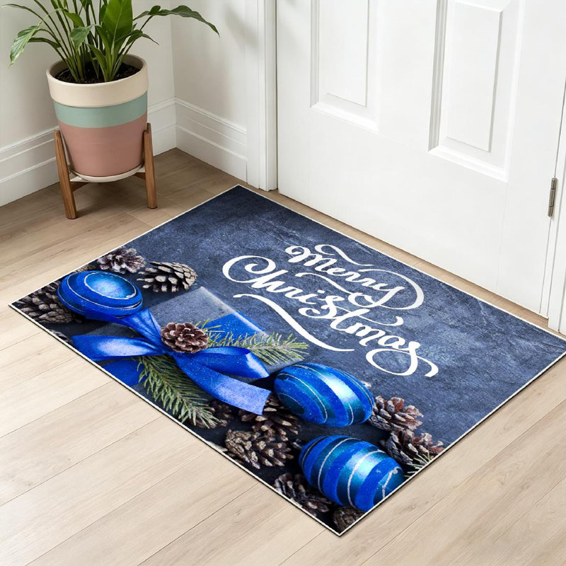 Tapis bleu lavable à la machine