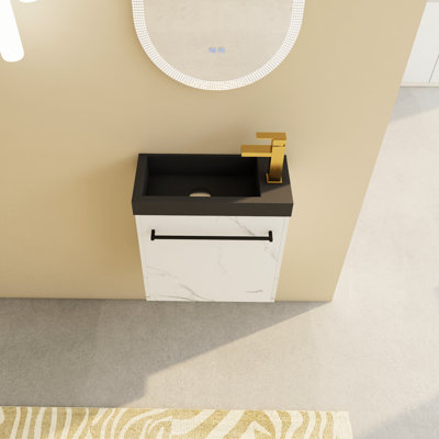 20'' Bathroom Cabinet With Resin Sink & Soft-Close Door - Construction Vanity Basin Trendsetting Design