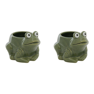 Ceramic Planter Frog - Set Of 2