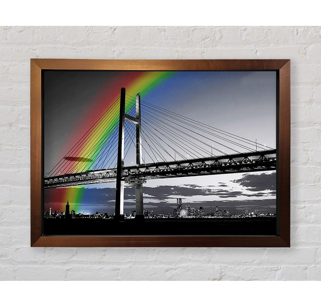 NYC Regenbogenbrücke B N W - Einzelne Bilderrahmen Kunstdrucke