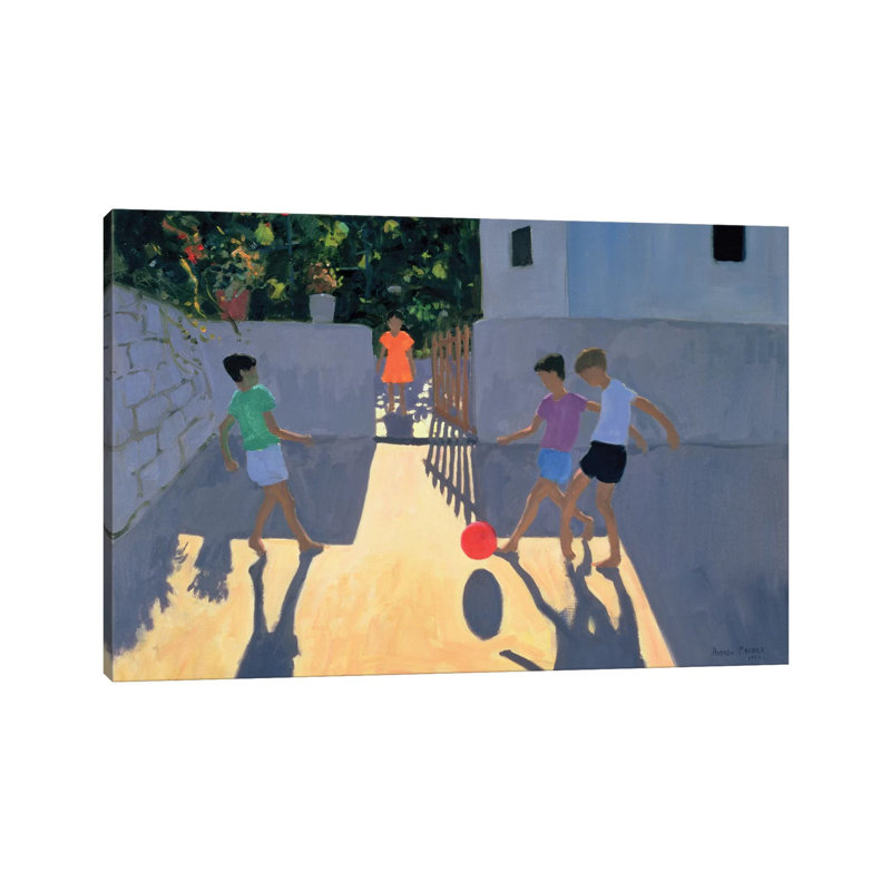 Footballers, Kos by Andrew Macara - Wrapped Canvas Gallery-Wrapped Canvas Giclée, 30.48 cm H x 45.72 cm W