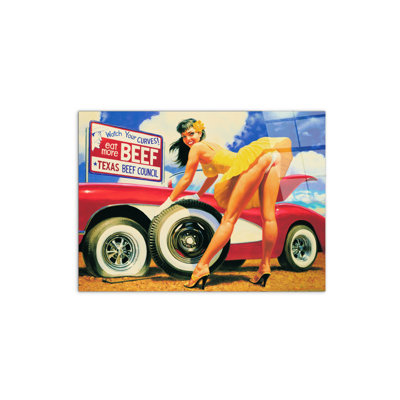 Pin up rose by Art Studio 58×78 cm CrystalArt Acrylic Material Glass Effect, Frameless Panel, Lightweight Ready to Hang