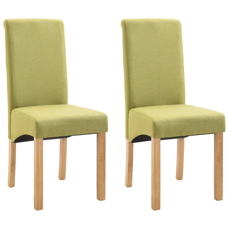 Dining Chairs Accent Upholstered Side Chair with Wood Frame Fabric, 2, Gray