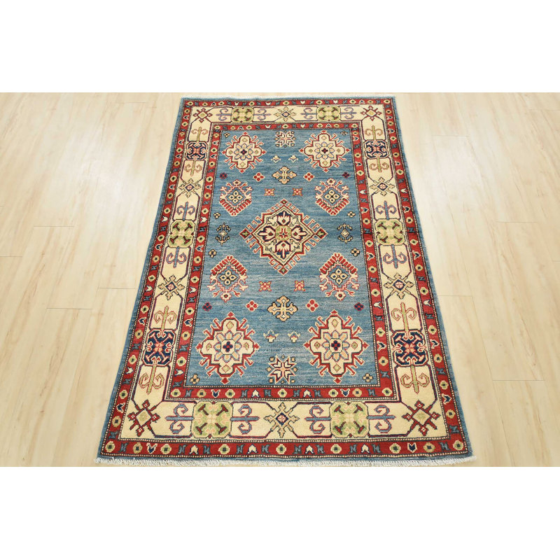 Tapis unique bleu 4 pi x 5 pi 10 po One-of-a-Kind