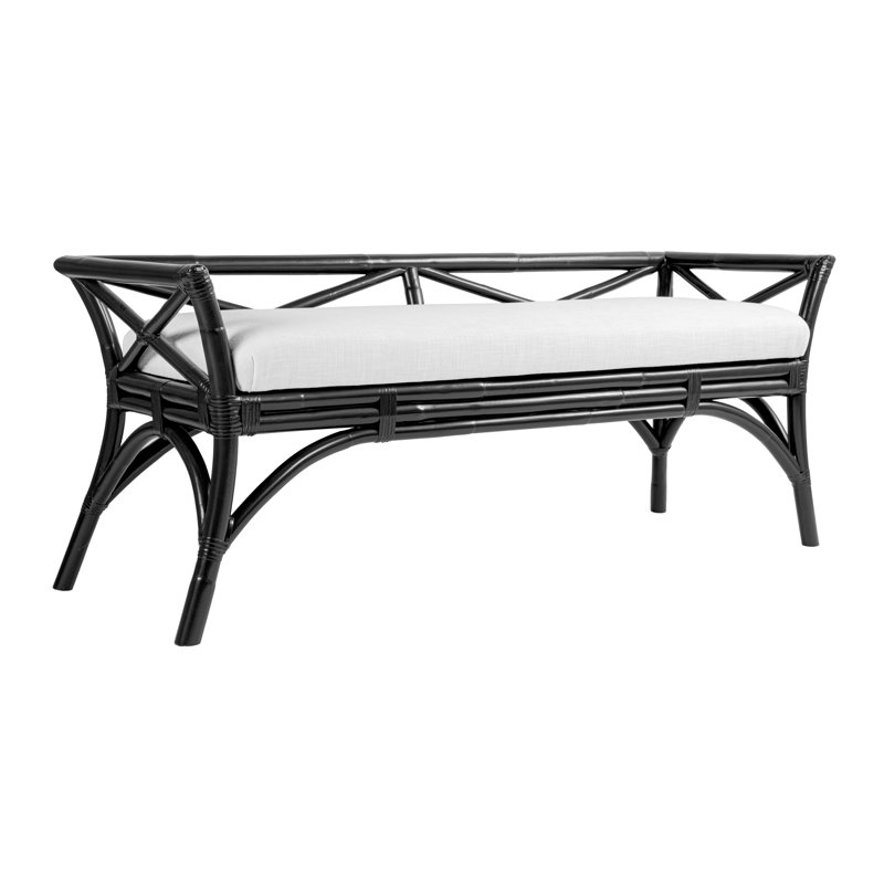 Wicker Bench, Black