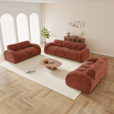 Élégants canapés en velours, de style moderne, sans assemblage, pour le salon