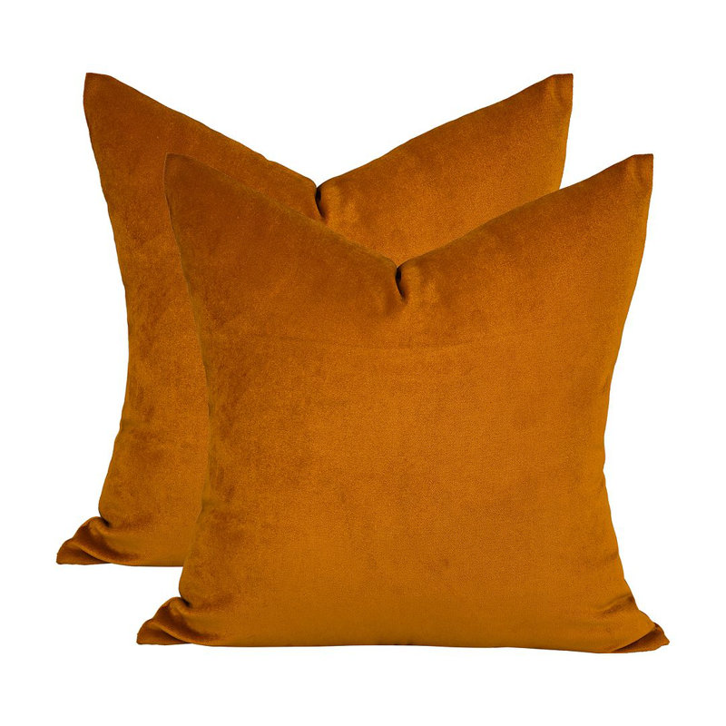 Matte Velvet Cushion Cover - 1 Pc, 51cm x 51cm, Orange