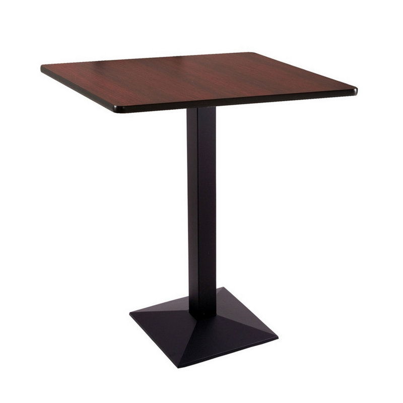 Table à piédestal à hauteur de bar, Noir, H 36 po x L 36 po x l 36 po
