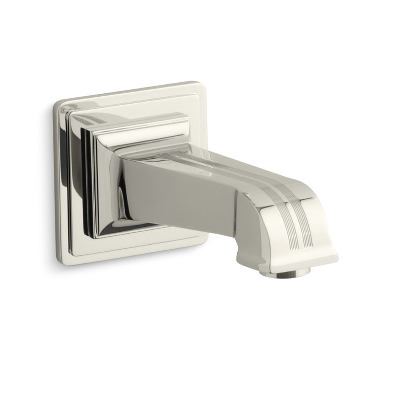 Pinstripe® Pure Wall-Mount, 6-7/8" Non-Diverter Bath Spout, Vibrant Polished Nickel