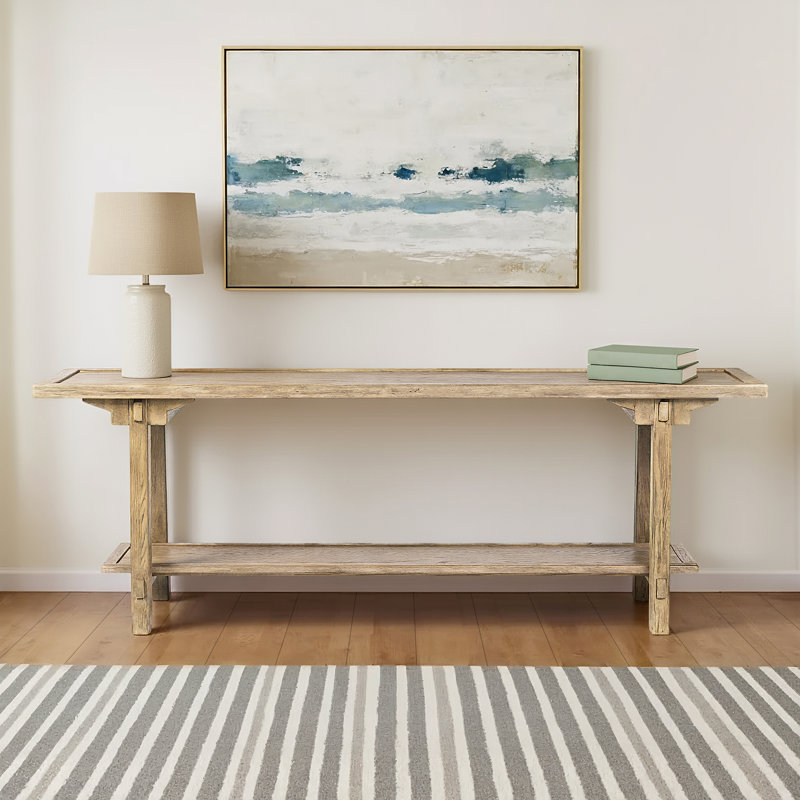 Larisa Frony Console Table-Distressed Light Oak