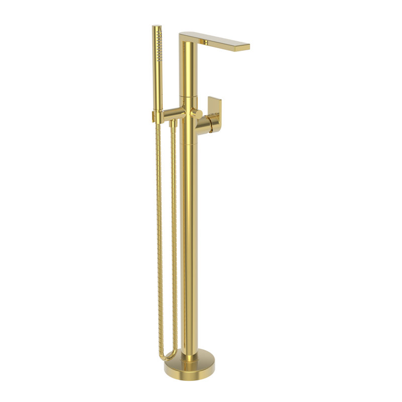 Skylar Free Standing Exposed Tub and Hand Shower Set, Polished Gold (PVD)