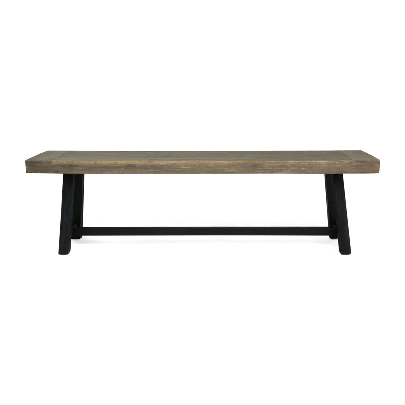 Banc d'extérieur à deux tons en bois, lambris, hauteur de 18 pouces, banc de patio au design rustique unique, deux tons, style, 14,5 de profondeur, confortable pour socialiser