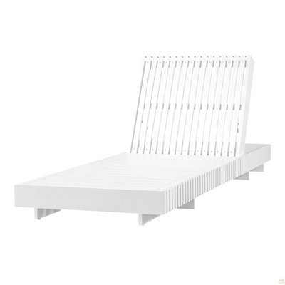 Chaise longue d'extérieur moderne en bois massif blanc acacia