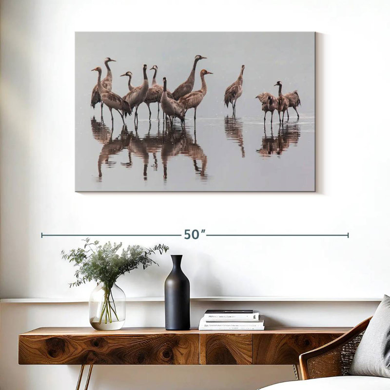 Brampt Sandhill Crane Flock, 26" H x 39" W