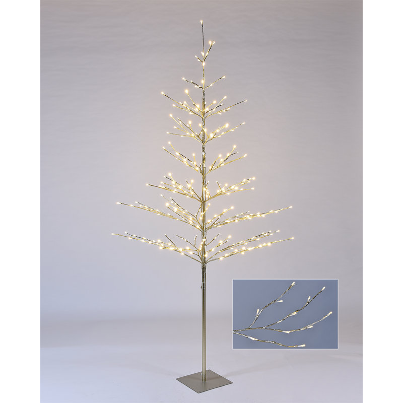 84'' LED Lighted Trees & Branches, Gold