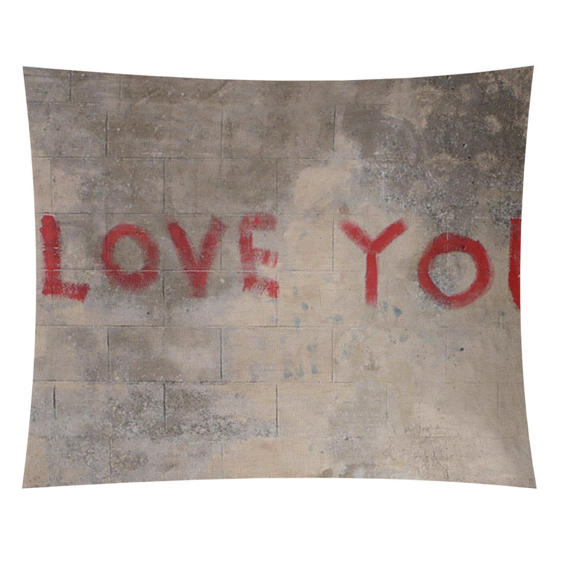 Tapisserie de polyester i love you, H 88 po x l 104 po x P 1 po