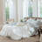 MooMee Gingham Sheet Set 100% Washed Cotton Linen Like Textured Breathable Lightweight-119224429-119224426