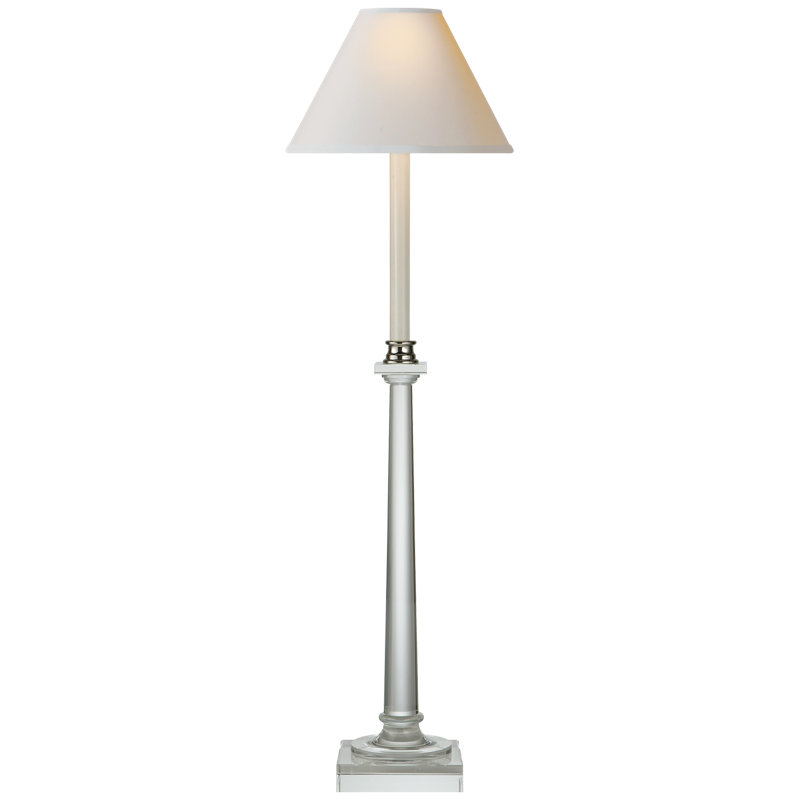 Chapman & Myers Swedish Column Buffet Lamp, Crystal, Fabric
