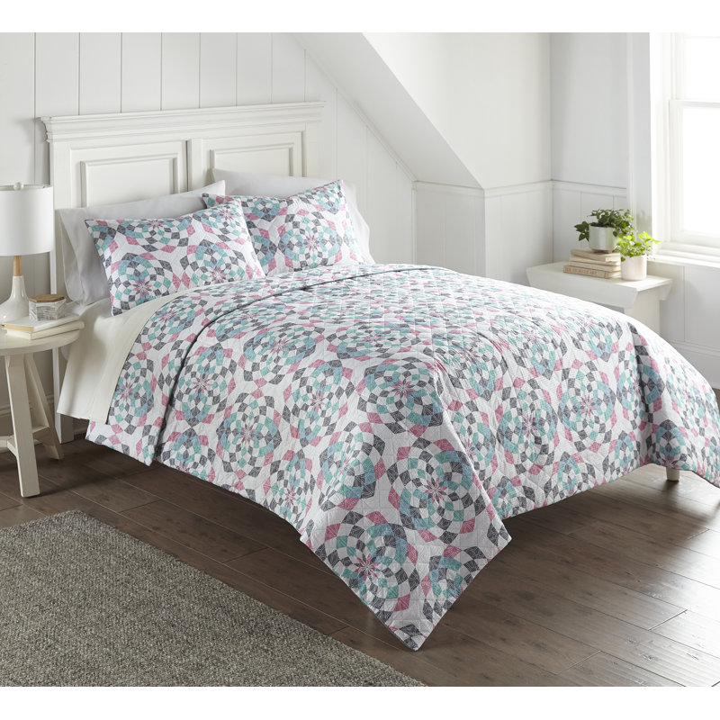 Ensemble de courtepointe réversible Jiayan, Courtepointe très grand + 2 taies décoratives