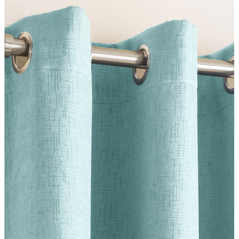Biller Eyelet Thermal Light Reducing Curtain, 229cm Width x 137cm Drop, Blue