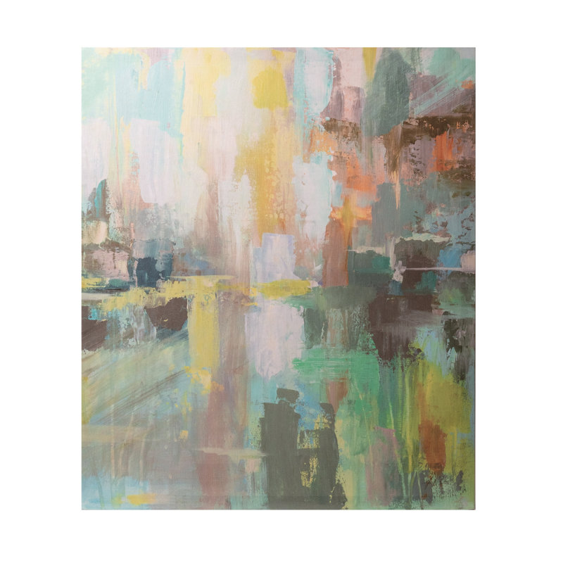 Polyester 23.6 in. Yellow Giclee Reflection Wall Art