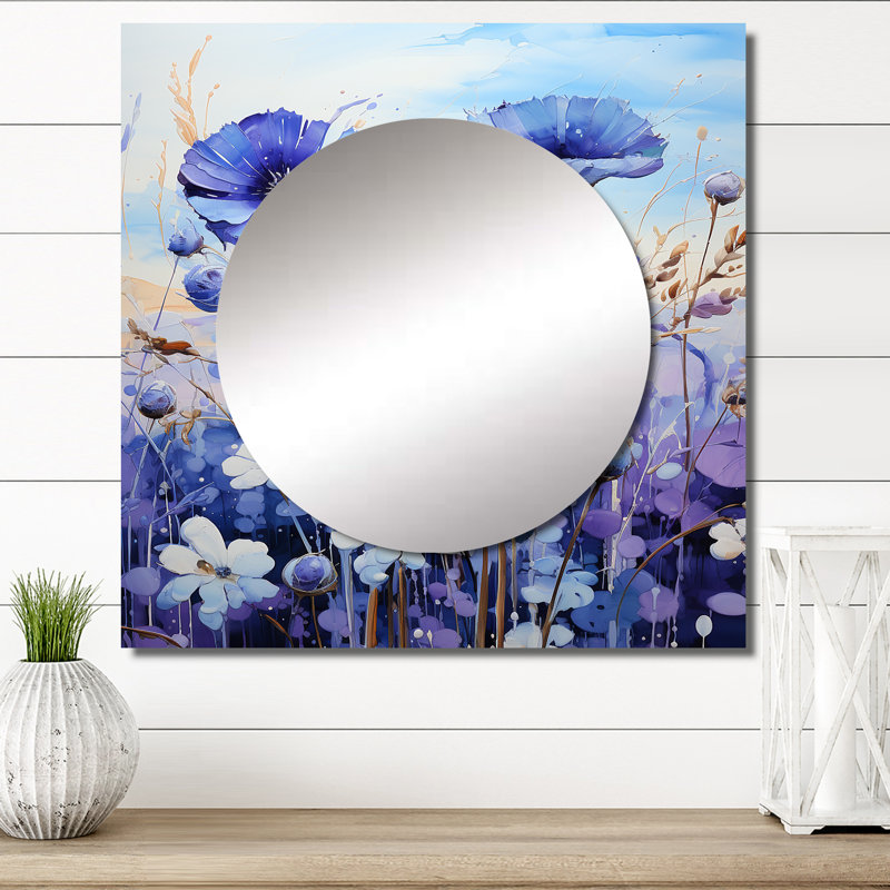 Dupo - bleu et mauve cornflowers Fauvist Field III, 23 po x 23 po