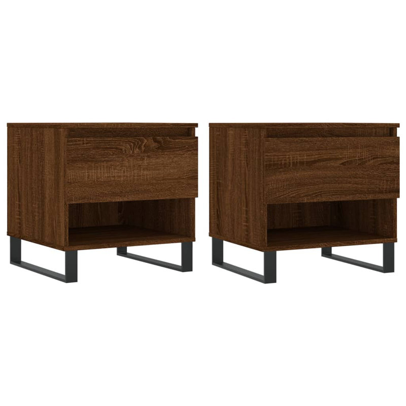 Sled Coffee Table with Storage, Brown Oak