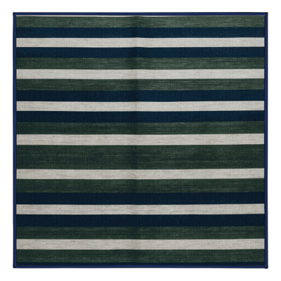 Machine Washable Horizontal Stripes Grey Area Rug