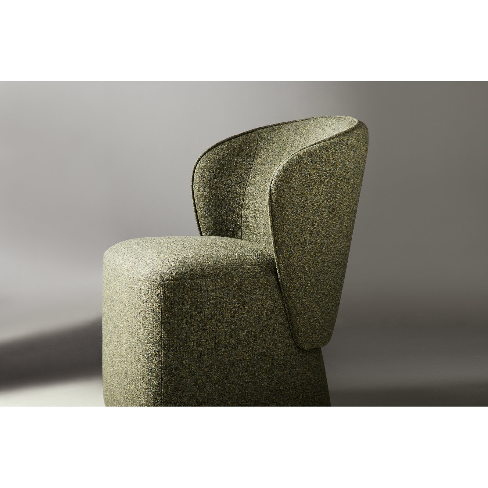 Niha Swivel Upholstered Dining Chair, Nathan Hemp Tweed