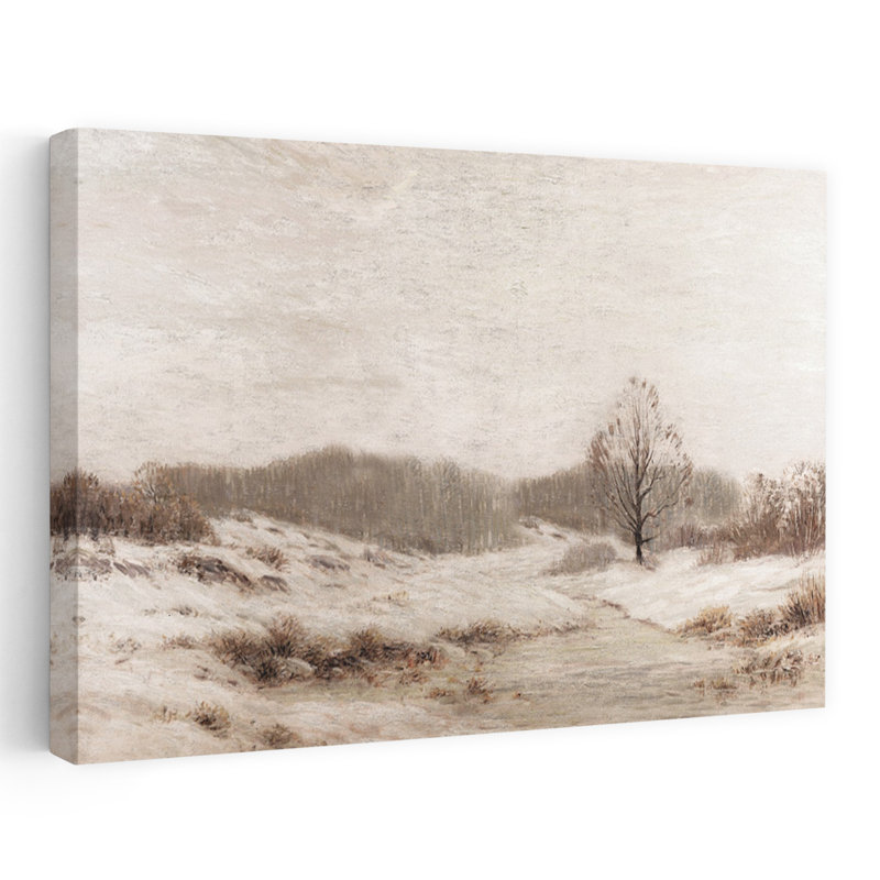 Paysage d'hiver abstrait froid, H 48 po x l 32 po