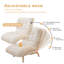 Chaise longue beige avec pédale, fauteuil en tissu avec dossier réglable