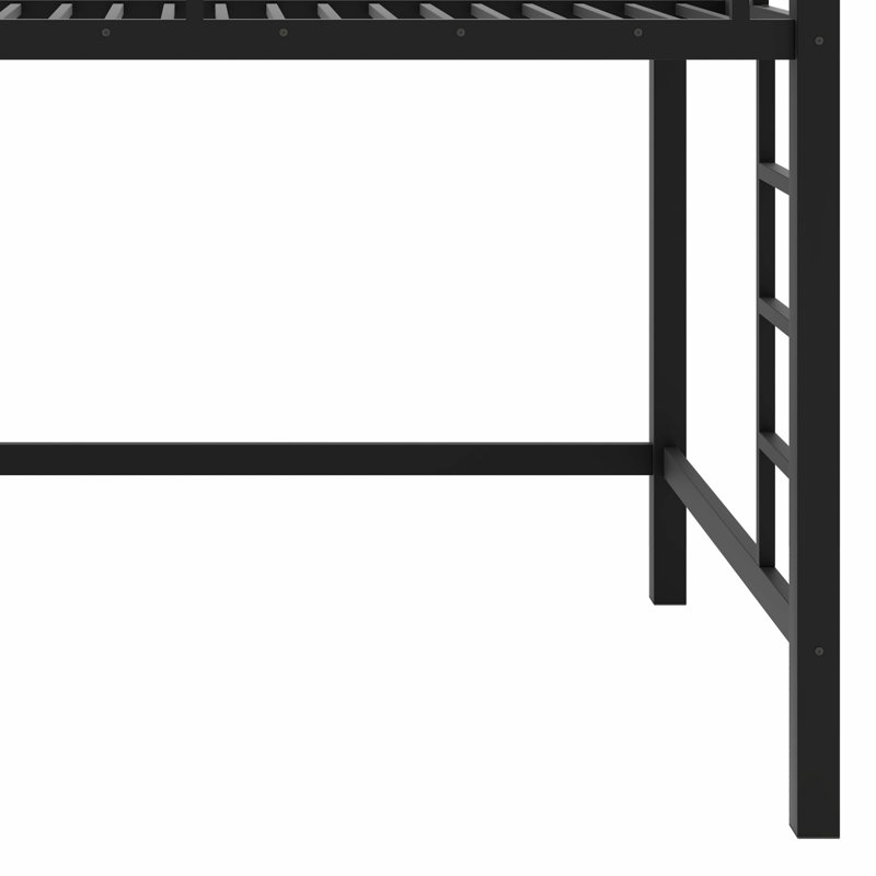 Metal Loft Bed Featuring Ladder & Secure Guardrails For Safety, Full