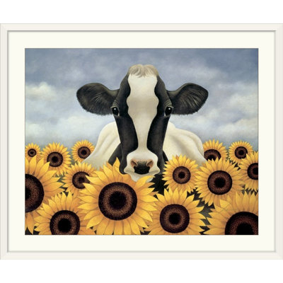 Luton entouré de tournesols Lowell Herrero, reproduction d'art