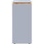 Îlot de cuisine avec table extensible, portes en verre cannelé, éclairage DEL, prises électriques et grande polyvalence, armoire électrique coulissante grise