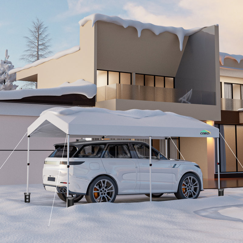 COBIZI 10x20 Pop up Canopy with 1-Button Push Center Lock, Portable Garage with 2 Sidewalls Carport Canopy Waterproof & UPF 50+,Canopy Tent 10 x 20 for Parties,Commercial,3 Adjustable Height
